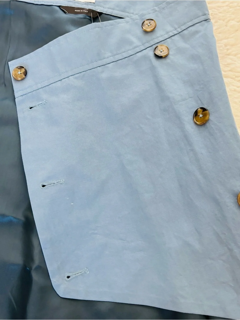 Paul Smith Overlaps Classic Blue Button-Front Skirt size EU 40
